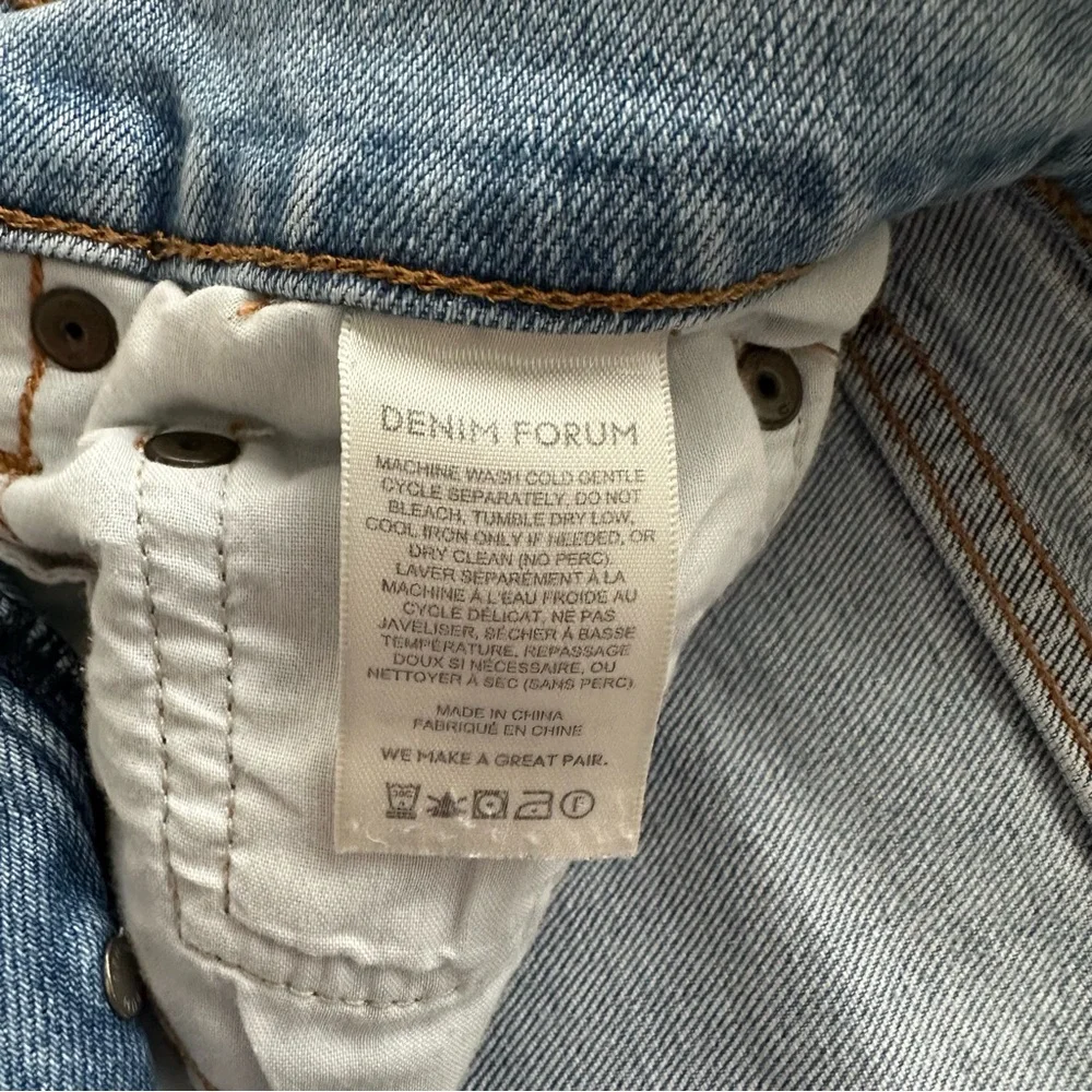 Denim Forum Arlo High Rise Straight Jeans with Raw Hem Size 26 - Picture 13 of 16
